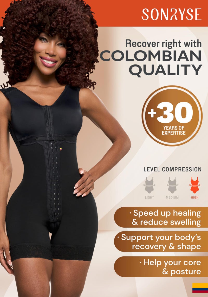 Sonryse PP-086 Fajas Colombianas Reductoras y Moldeadoras Postpartum Girdle Tummy Control Shapewear Black Medium - Image 2